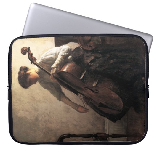 Die Cellist (von Joseph DeCamp) Laptopschutzhülle (Vorderseite)