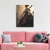 Die Cellist (von Joseph DeCamp) Leinwanddruck (Insitu (Wohnzimmer))