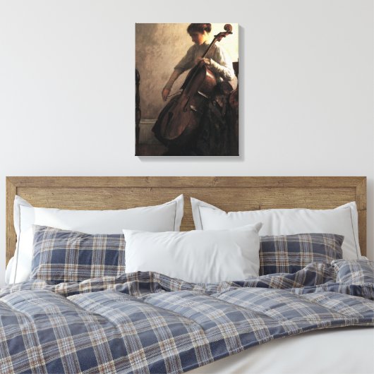 Die Cellist (von Joseph DeCamp) Leinwanddruck (Insitu (Schlafzimmer))