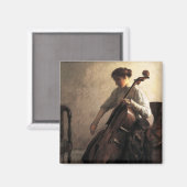 Die Cellist (von Joseph DeCamp) Magnet (Vorderseite/Rückseite)