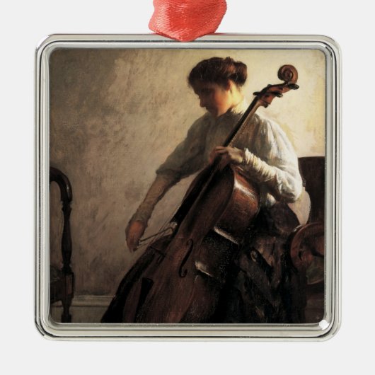 Die Cellist (von Joseph DeCamp) Ornament Aus Metall (Vorne)