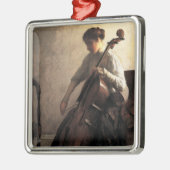 Die Cellist (von Joseph DeCamp) Ornament Aus Metall (Links)