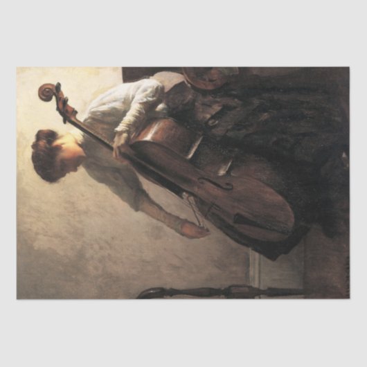 Die Cellist (von Joseph DeCamp) Seidenpapier (Vorderseite)