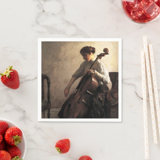 Die Cellist (von Joseph DeCamp) Serviette (Beispiel)