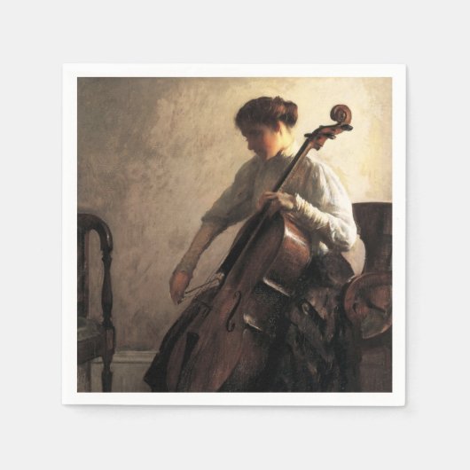 Die Cellist (von Joseph DeCamp) Serviette (Vorderseite)