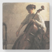 Die Cellist (von Joseph DeCamp) Steinuntersetzer (Vorderseite)