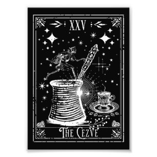 Die Cezve Türkische Kaffee-Tarot-Karte Fotodruck