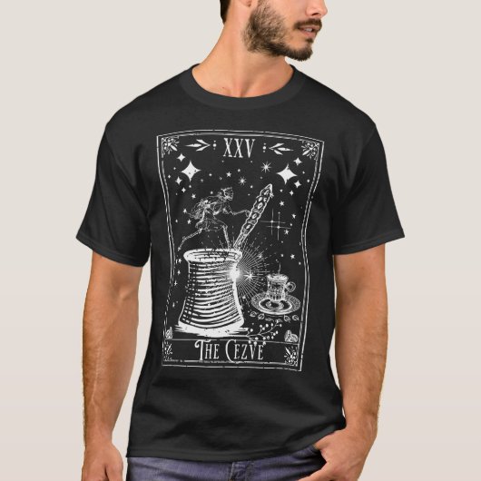 Die Cezve Türkische Kaffee-Tarot-Karte T-Shirt (Vorderseite)