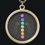 *~* Die Chakra Symbole kleben . Hände heilen Vergoldete Kette<br><div class="desc">Gold Plated mächtige JEWELRY WITH INTENTION (R) - Energetisch Enhanced Juwelier. Chakra und heilende Hände auf schwarzem Hintergrund. Seit 2001 habe ich als beruflicher spiritueller Energieheiler den Power der HeilAbsicht gelernt, entwickelt und genutzt. Alle meine JEWELRY WITH INTENTION (R) tragen die heilende Energie der positiven Manifestation. Dieser JEWELRY ist bereit,...</div>