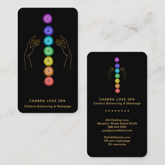 *~* Die Chakra-Symbole kleben + HeilHände Visitenkarte (Vorne/Hinten)