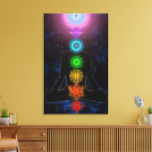 Die Chakras - mit Sternen und Meditation Leinwanddruck (Insitu (Wohnzimmer))