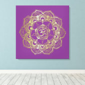 Die Chakras Sahasrara - verschlungene Canvas Leinwanddruck (Insitu (Holzboden))