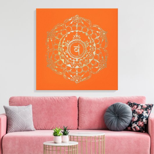 Die Chakras Svadhistana - Wrapped Canvas Leinwanddruck (Insitu (Wohnzimmer))
