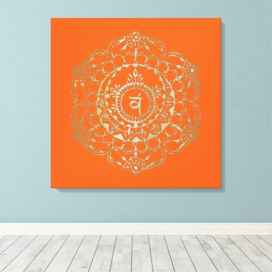 Die Chakras Svadhistana - Wrapped Canvas Leinwanddruck (Insitu (Holzboden))