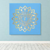Die Chakras Vishudda - ummantelte Canvas Leinwanddruck (Insitu (Holzboden))