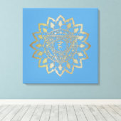 Die Chakras Vishudda - ummantelte Canvas Leinwanddruck (Insitu (Holzboden))