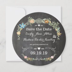 Die Chalkboard Coral Pink Aqua Garland Hochzeit Save The Date