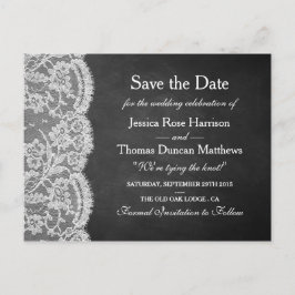 Die Chalkboard & Lace Wedding Collection Ankündigungspostkarte