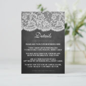 Die Chalkboard & Lace Wedding Collection Begleitkarte (Stehend Vorderseite)