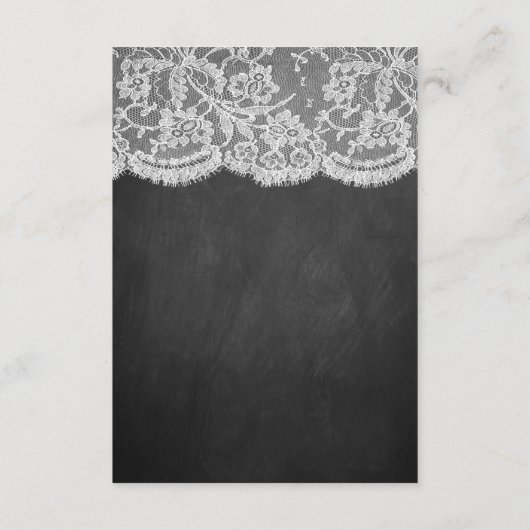 Die Chalkboard & Lace Wedding Collection Begleitkarte (Rückseite)