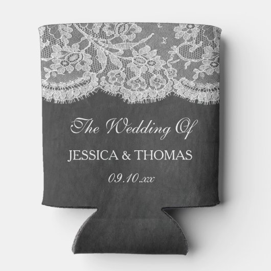 Die Chalkboard & Lace Wedding Collection Dosenkühler (Rückseite)