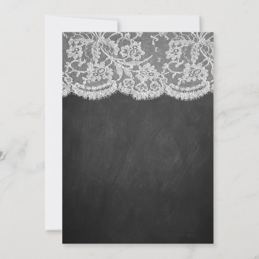 Die Chalkboard & Lace Wedding Collection Einladung (Rückseite)