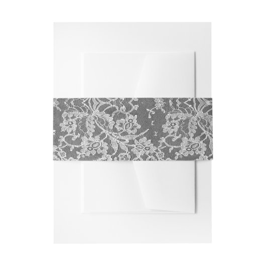 Die Chalkboard & Lace Wedding Collection Einladungsbanderole (Vorderseite Beispiel)