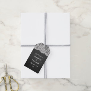 Die Chalkboard & Lace Wedding Collection Geschenkanhänger