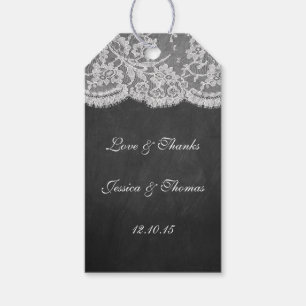 Die Chalkboard & Lace Wedding Collection Geschenkanhänger
