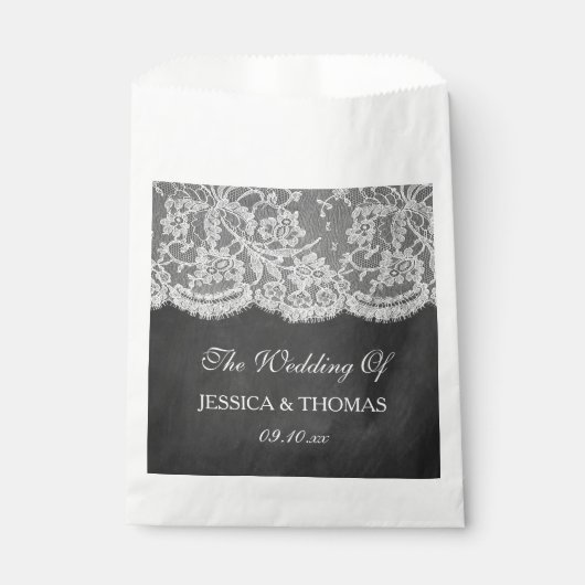 Die Chalkboard & Lace Wedding Collection Geschenktütchen (Vorderseite)