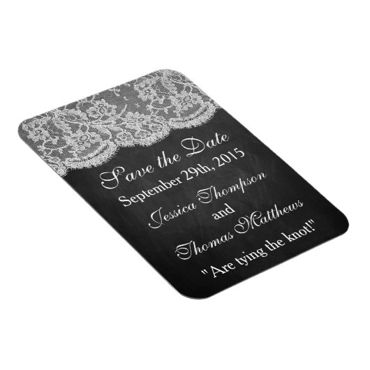 Die Chalkboard & Lace Wedding Collection Magnet (Rechte Seite)