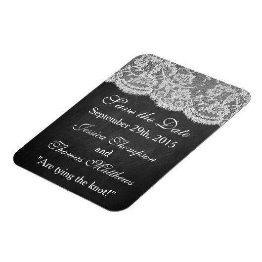 Die Chalkboard & Lace Wedding Collection Magnet (Linke Seite)