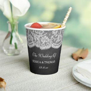 Die Chalkboard & Lace Wedding Collection Pappbecher