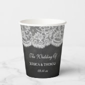 Die Chalkboard & Lace Wedding Collection Pappbecher (Rückseite)