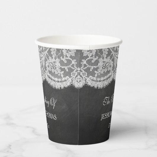 Die Chalkboard & Lace Wedding Collection Pappbecher (Rechts)