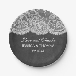 Die Chalkboard & Lace Wedding Collection Pappteller