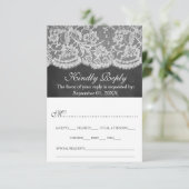 Die Chalkboard & Lace Wedding Collection RSVP Karte (Stehend Vorderseite)