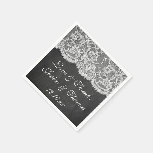 Die Chalkboard & Lace Wedding Collection Serviette (Ecke)