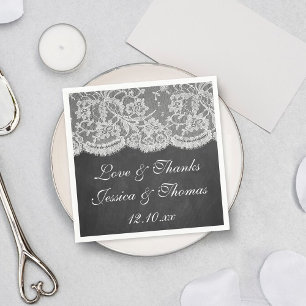 Die Chalkboard & Lace Wedding Collection Serviette