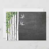 Die Chalkboard Love Bird Birch Tree Hochzeit Einladung (Rückseite)