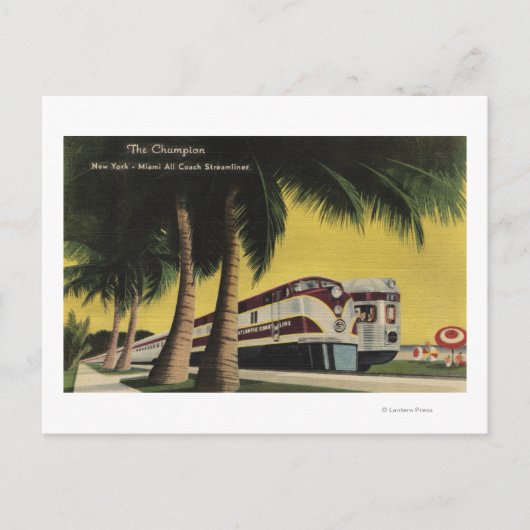 Die Champion Railroad nach New York City Postkarte (Vorderseite)