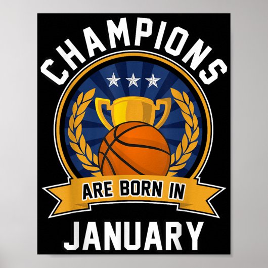 Die Champions sind im Januar Basketball zum Geburt Poster (Vorne)