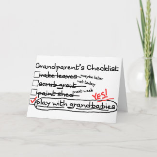 Die Checkliste der Großeltern Karte