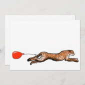 Die Cheetah und die Party Einladung des Roten Ball (Vorne/Hinten)