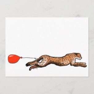 Die Cheetah und die Party Einladung des Roten Ball