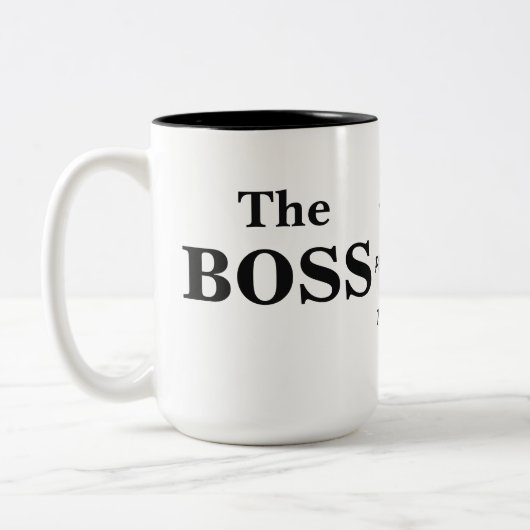 Die Chef-Ehemann-Spaß-Tasse Zweifarbige Tasse (Links)