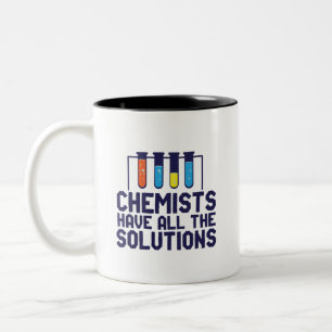 Die Chemiker haben alle Lösungen, die sich durch  Zweifarbige Tasse