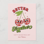 Die Cherry des Valentins im Disco Ball Postkarte (Vorderseite)