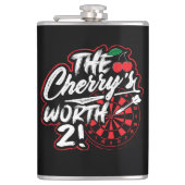 Die Cherry's Worth 2 Funny Dart Flask 8 oz. Flachmann (Vorderseite)