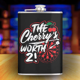 Die Cherry's Worth 2 Funny Dart Flask 8 oz. Flachmann